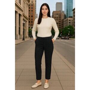 Lauren Ralph Lauren pants women's 10P black white polka dot inseam 26"